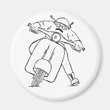 Retro Motor Scooter Rider med mustache