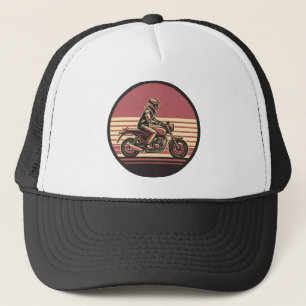 Retro Motorcle Rider - Vintage Sunset Biker Art Keps