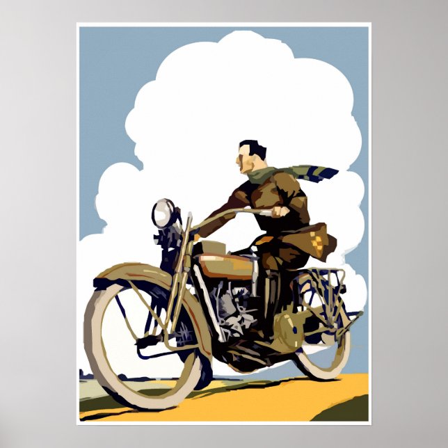 Retro Motorcycle Art Poster (Framsidan)