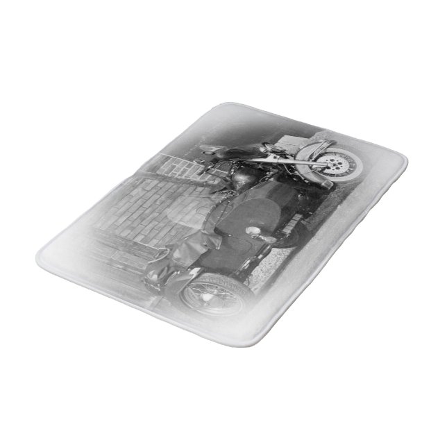 retro motorcycle sidecar bath mat badrumsmatta (Vinklad)