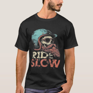 Retro Motorcykel Kör Sakta Grafik T-Shirt