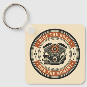 Retro Motorcykel Motor Badge Stil Nyckelring