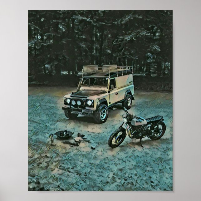 Retro-motorcykelgåva Poster (Framsidan)