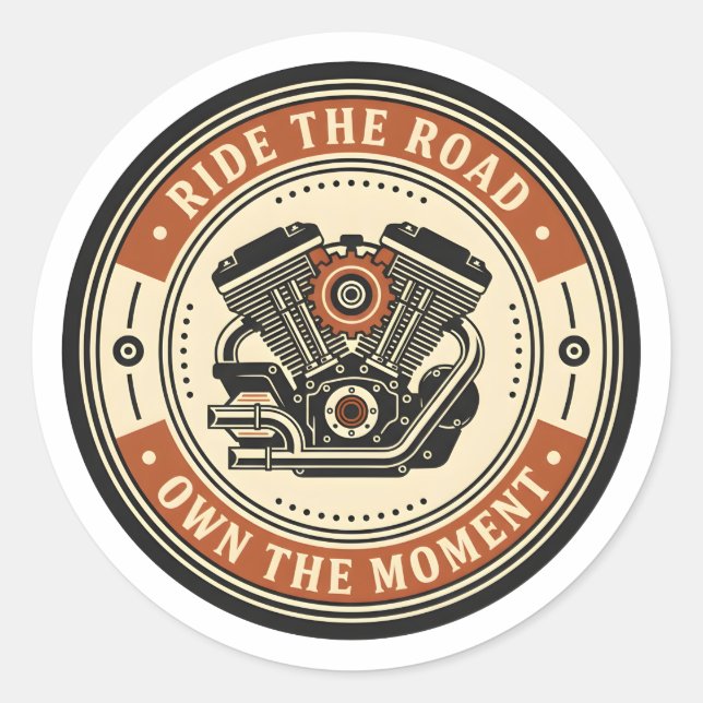 Retro motorcykelmotor märke stil (Framsida)