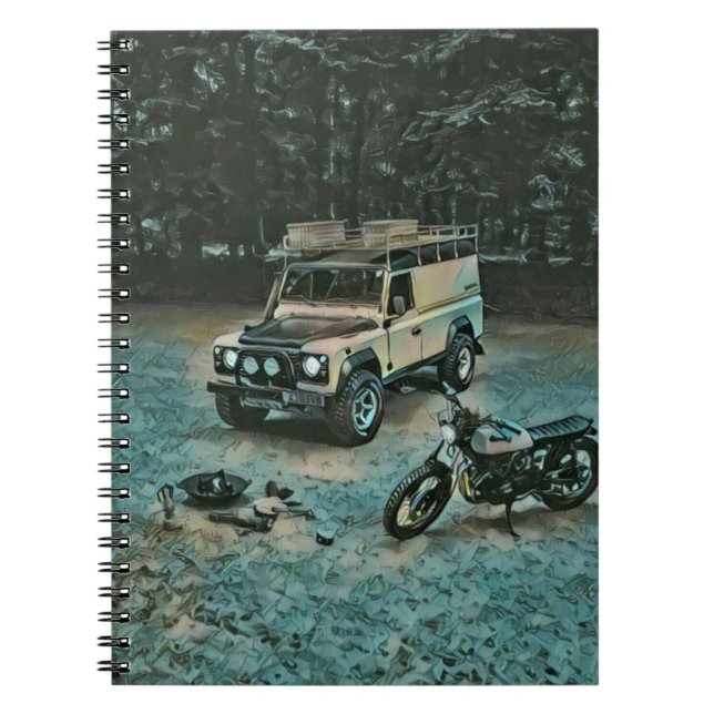 Retro-motorcykelpresent Anteckningsbok (Framsidan)