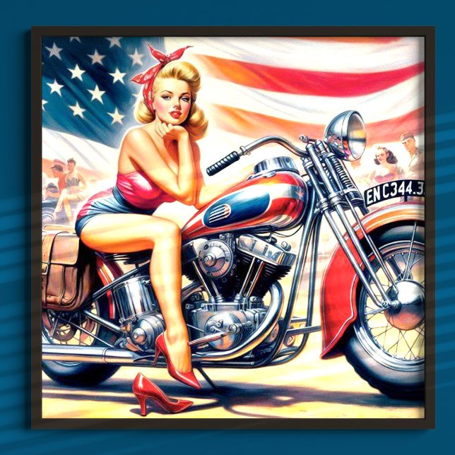 Retro-motorcykelstift upp poster (Skapare uppladdad)