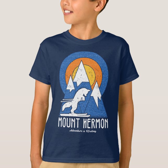 Retro Mount Hermon Ski White Fox T-Shirt (Framsida)
