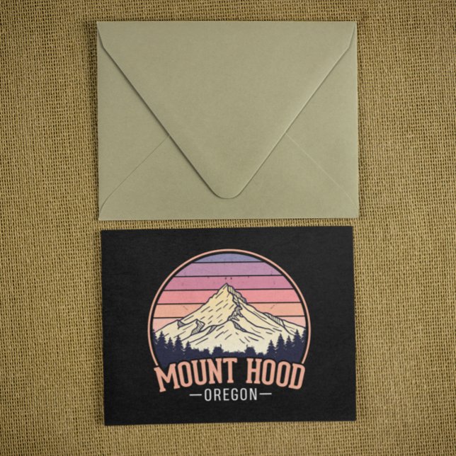 Retro Mount Hood Oregon – Natur & Äventyr  Vykort (Retro Mount Hood Oregon – Nature & Adventure Postcard)