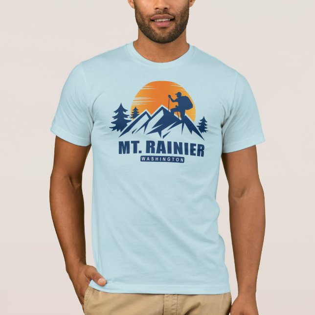 Retro Mount Rainier Hike T-Shirt (Framsida)
