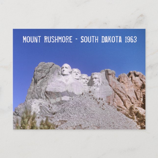Retro Mount Rushmore - South Dakota 1963 Vykort (Framsida)