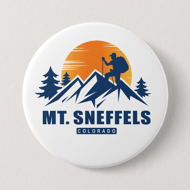Retro Mount Sneffels Hike T-Shirt Knapp (Framsida)