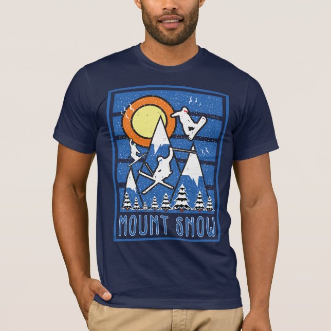 Retro Mount Snö Ski T Shirt (Framsida)