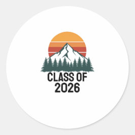 Retro Mountain Adventure Peak  Runt Klistermärke