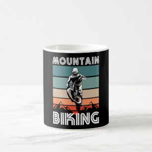 Retro Mountain Biking Gift för MTB Fläkt Kaffemugg