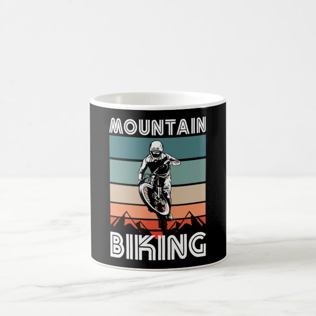 Retro Mountain Biking Gift för MTB Fläkt Kaffemugg (Center)