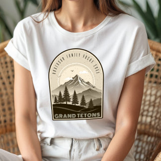 Retro Mountain Familjesemester Brun ID1136 T Shirt
