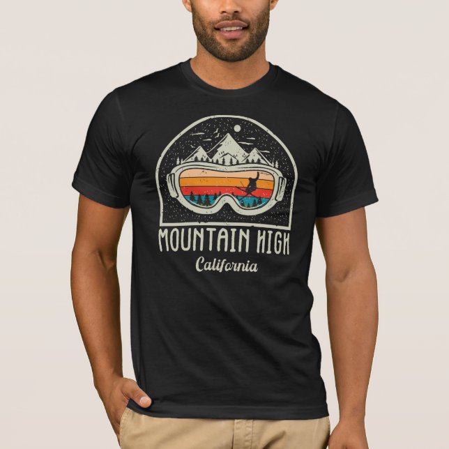 Retro Mountain High Ski T Shirt (Framsida)