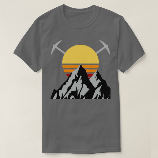 Retro Mountain Ice klättring 1 T Shirt (Design framsida)