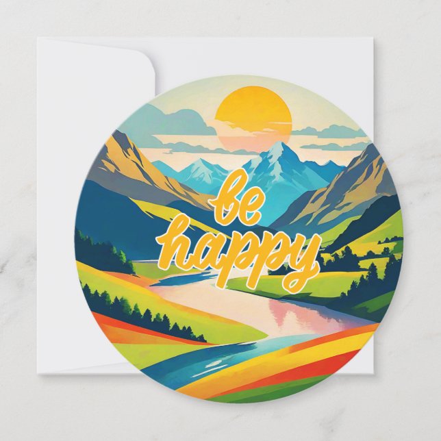 Retro Mountain Ligcape "Be Lycklig" (Framsida)