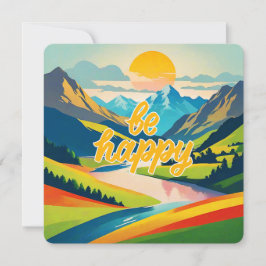Retro Mountain Ligcape "Be Lycklig"