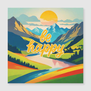 Retro Mountain Ligcape "Be Lycklig"
