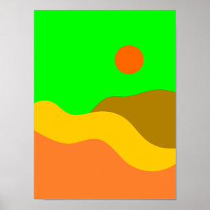 Retro Mountain Ligcape Illustration Poster