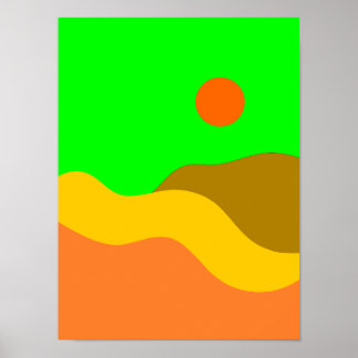 Retro Mountain Ligcape Illustration Poster