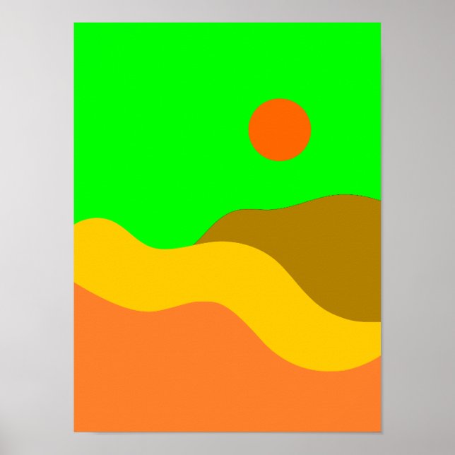 Retro Mountain Ligcape Illustration Poster (Framsidan)