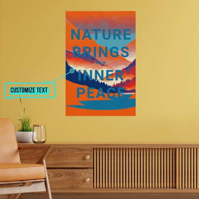 Retro Mountain Ligcape med Sjö Poster (Please enjoy our design and see the others in the collection.)