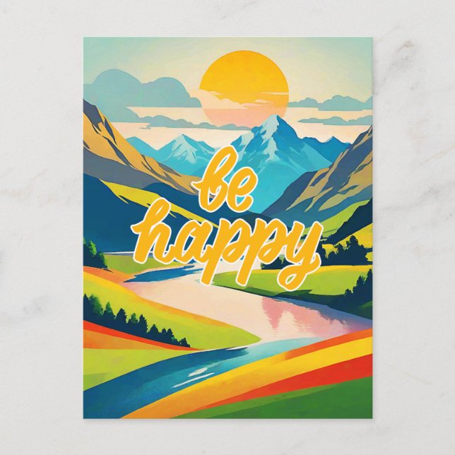 Retro Mountain liggande Helg Vykort (Framsida)