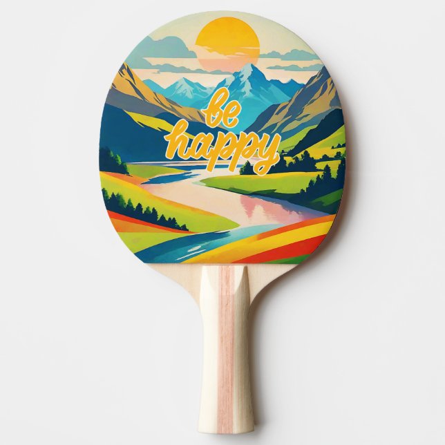Retro Mountain liggande Pingisracket (Framsidan)