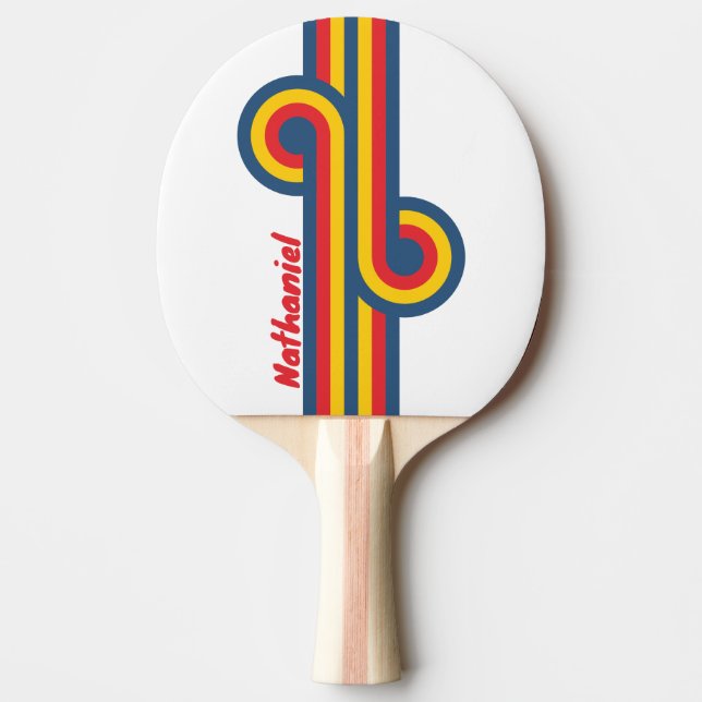 Retro Mountain Stripe Loop med namn Pingisracket (Framsidan)