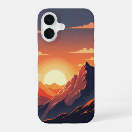 Retro Mountain Sunset