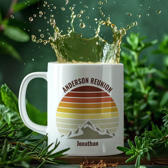 Retro Mountain Sunset Cute Personlig Kaffemugg (Skapare uppladdad)