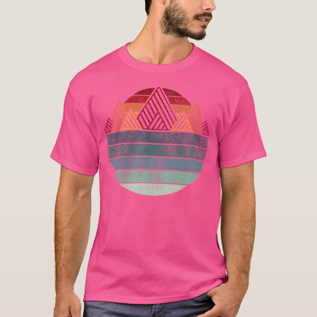 Retro Mountain utomhus - Hiking Camping Sten Clim T Shirt (Framsida)