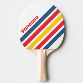 Retro Mountain Vinklad Rand med Namn Pingisracket