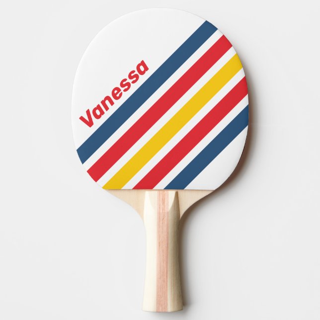 Retro Mountain Vinklad Rand med Namn Pingisracket (Framsidan)