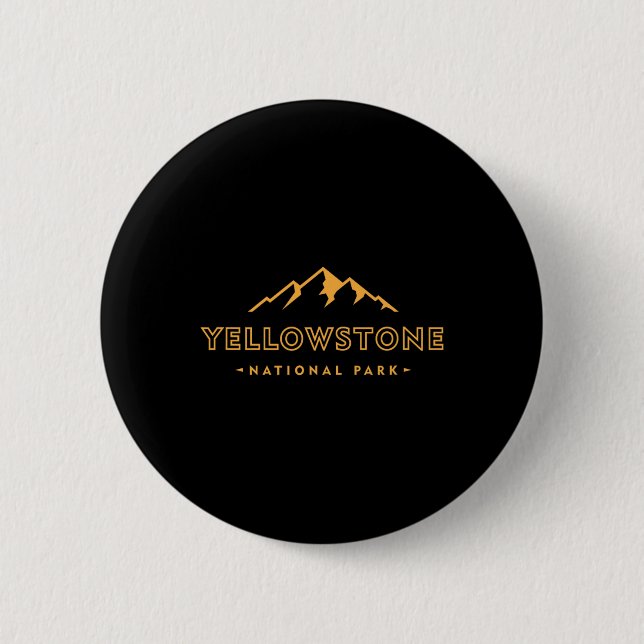 Retro Mountain Yellowstone National Park Vandring  Knapp (Framsida)