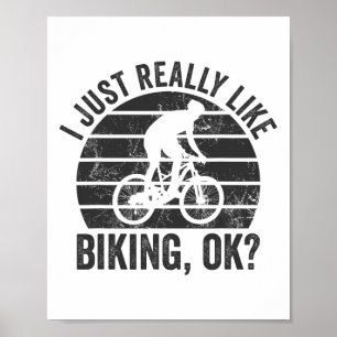 Retro Mountainbike Jag Gillar Ratt Mycket Att Cykl Poster