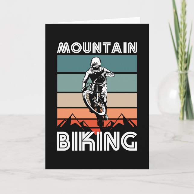 Retro-mountainbikingpresent för MTB-fans Kort (Framsida)