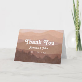 Retro Mountains & Forest  Dusty Pink Wedding Tack Kort