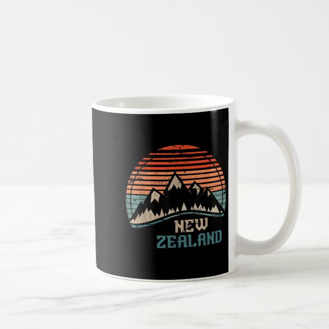 Retro Mountains New Zealand  Kaffemugg (Höger)