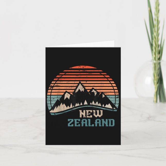 Retro Mountains New Zealand  Kort (Framsida)