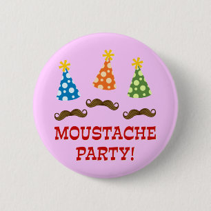 Retro Moustacheparty Knapp