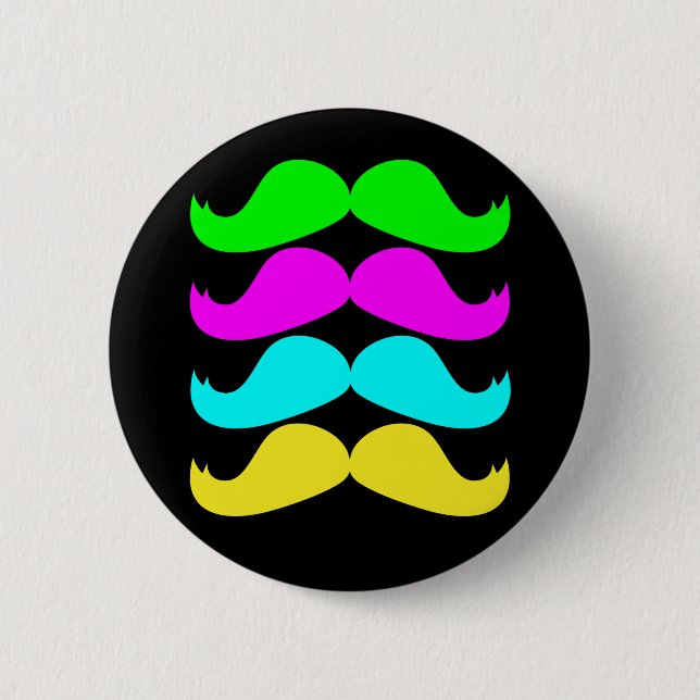 Retro Moustaches för RGB Fluo Knapp (Framsida)