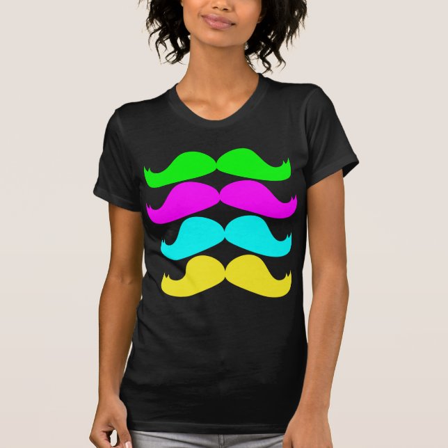 Retro Moustaches för RGB Fluo Tee Shirt (Framsida)