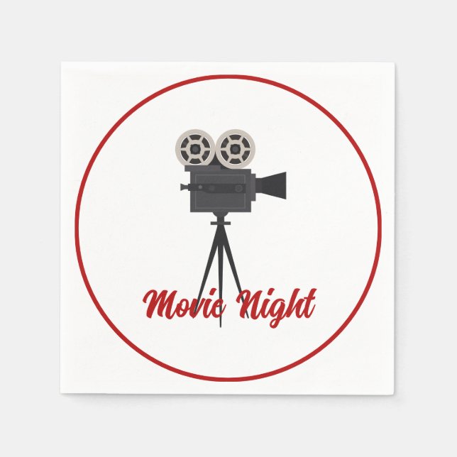 Retro Movie Camera Anpassningsbar Papper Pappersservett (Framsidan)