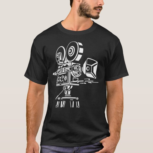 Retro Movie Camera Classic T-Shirt (Framsida)