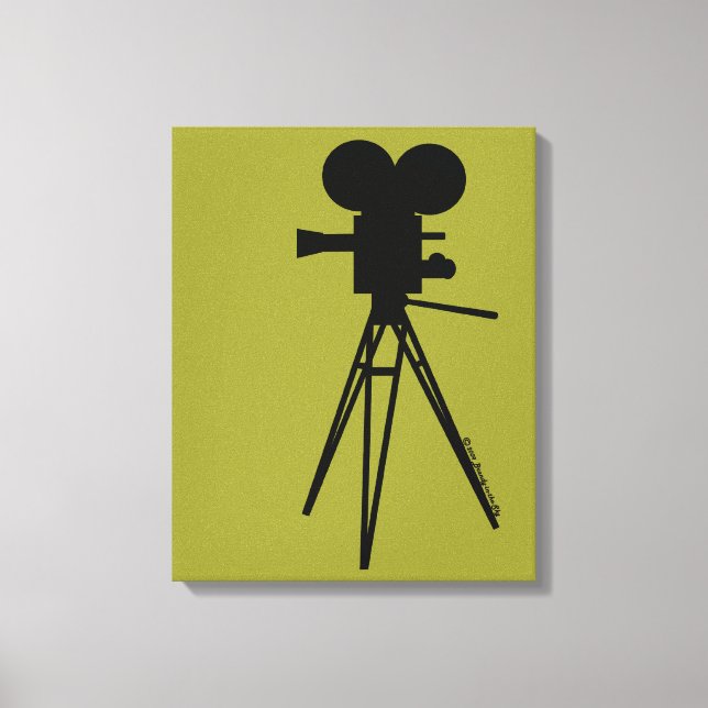 Retro Movie Camera Silhouette Anpassningsbar Art C Canvastryck (Framsida)