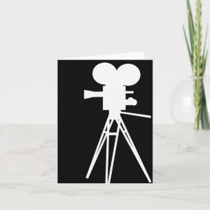 Retro Movie Camera Silhouette Kort